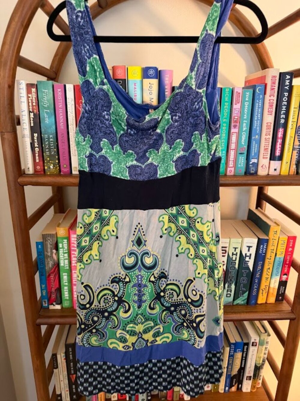 Bailey 44 Blue Green Mixed Print Sleevelessβ Empire Waist Dress